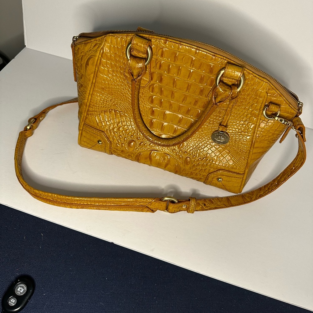 Brahmin leather bag - gold, used 1x